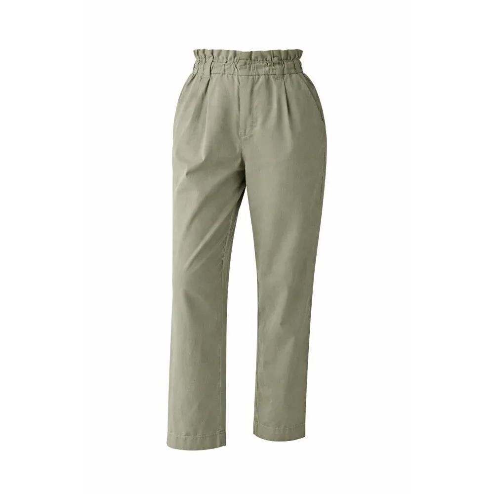 Sage Green Paperbag Waist Pants Everlane Organic Cotton Pull On Size S